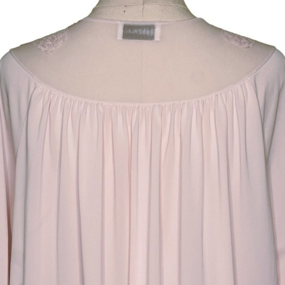 Shadowline Vintage Robe Nylon Short Sleeve‎ Button Fromt Lace Trim Size Large - Picture 4 of 8